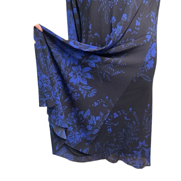 FUZZI Jean Paul Gaultier Dress Plus Size 22 Black Blue Floral Pullover Mesh NEW - Picture 8 of 13